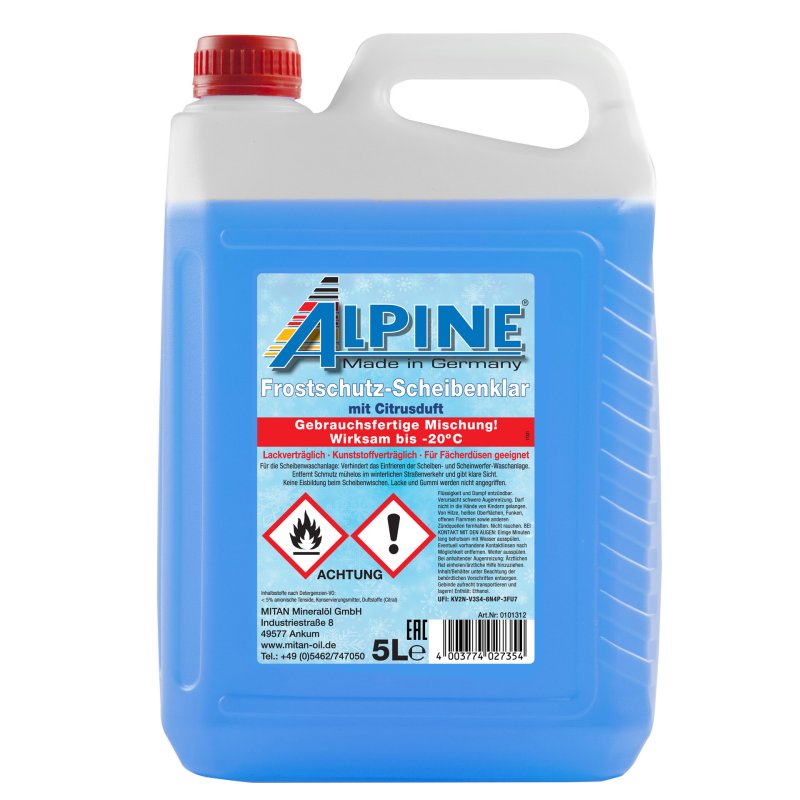 Alpine Frostschutz Scheibenklar -20 °C, 5 L