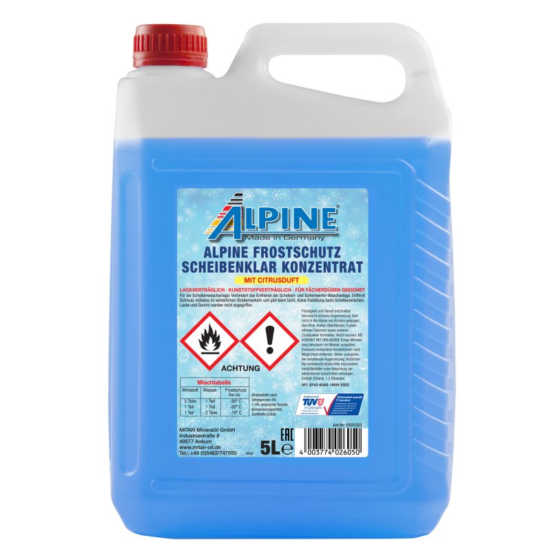 Alpine Frostschutz Scheibenklar Konzentrat, 5 L